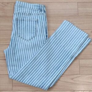 Kensie Vintage Luxe The Allie High Rise Slim Straight Striped Jeans Size 6
